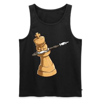 Le roi des échecs Dab Dabbing Danse - Débardeur bio Premium Homme - noir - Devant - AI Model Male 178 light (178cm)