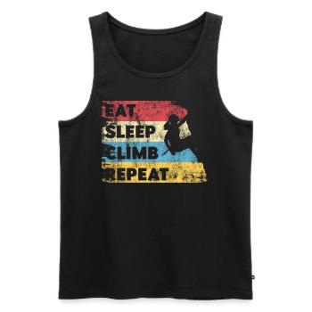 Rock Climbing Climber Vintage Girl - Débardeur bio Premium Homme - noir - Devant - AI Model Male 178 light (178cm)