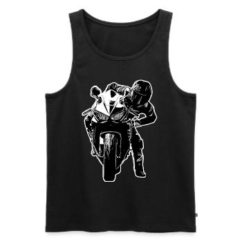 Motorrad Motorräder Motorradfahrer Biker Lifestyle - Männer Premium Bio Tank Top - Schwarz - Vorne - Michal (187cm)