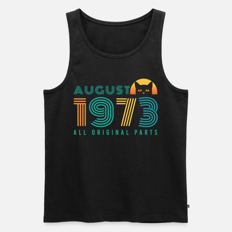 vintage im August 1973 Geschenkidee - Männer Premium Bio Tank Top - Schwarz