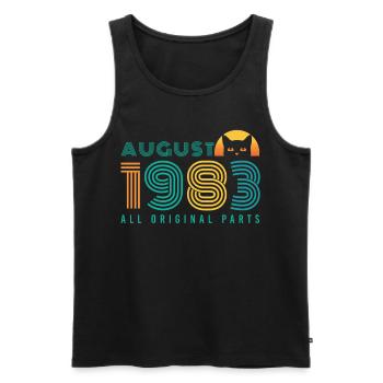 vintage im August 1983 Geschenkidee - Männer Premium Bio Tank Top - Schwarz - Vorne - Michal (187cm)