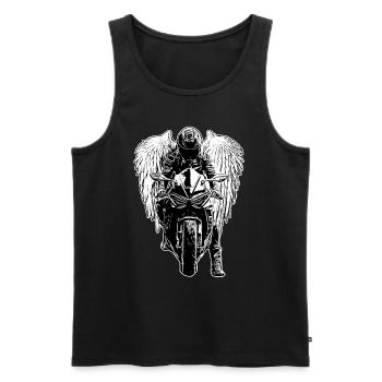 Mode de vie de motard de motard de motocyclettes de moto - Débardeur bio Premium Homme - noir - Devant - AI Model Male 178 light (178cm)