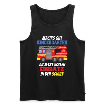 Einschulung Feuerwehr Kindergarten Geschenk - Männer Premium Bio Tank Top - Schwarz - Vorne - Michal (187cm)