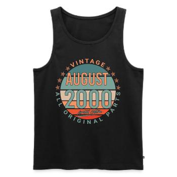 In August 2000 Vintage Gift Idea - Men's Premium Organic Tank Top - black - Front - Michal (187cm)