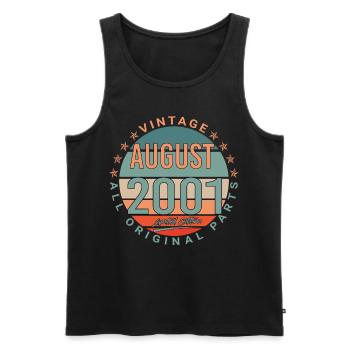 Im August 2001 Vintage Geschenkidee - Männer Premium Bio Tank Top - Schwarz - Vorne - Michal (187cm)