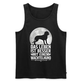 Leben mit Deutscher Wachtelhund Jagdhund - Männer Premium Bio Tank Top - Schwarz - Vorne - Michal (187cm)
