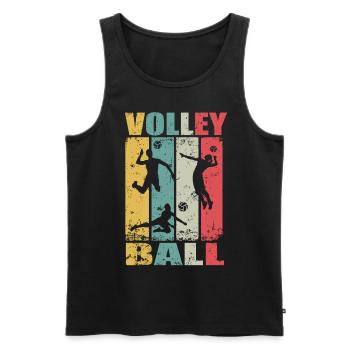 Retro Volleyball Beach Volleyball Volleyballer - Männer Premium Bio Tank Top - Schwarz - Vorne - Michal (187cm)