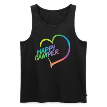 Camping Watercolor Heart Happy - Débardeur bio Premium Homme - noir - Devant - AI Model Male 178 light (178cm)
