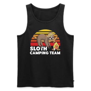 Sloth Camping Team Motorhome Retro - Débardeur bio Premium Homme - noir - Devant - AI Model Male 178 light (178cm)