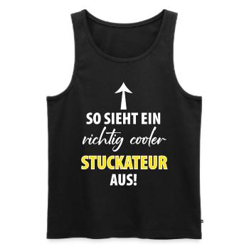 Stuckateur Gipser Stukkateur Verputzer Geschenk - Männer Premium Bio Tank Top - Schwarz - Vorne - Michal (187cm)
