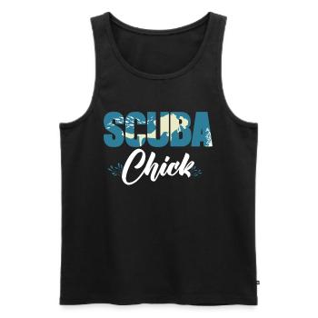 Diving Diver Girl Scuba Chick - Men's Premium Organic Tank Top - black - Front - Michal (187cm)