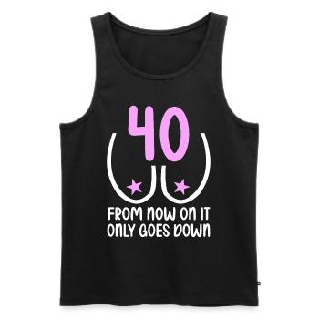 40 years of gravity it goes downhill 40 years 40. - Men's Premium Organic Tank Top - black - Front - AI Model Male 178 light (178cm)