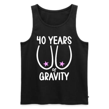 40 years of gravity it goes downhill 40 years 40. - Men's Premium Organic Tank Top - black - Front - Michal (187cm)