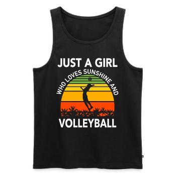 Just A Girl Who Loves Sunshine and Volleyball - Männer Premium Bio Tank Top - Schwarz - Vorne - Michal (187cm)