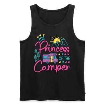 Camping Family Girl - Débardeur bio Premium Homme - noir - Devant - AI Model Male 178 light (178cm)