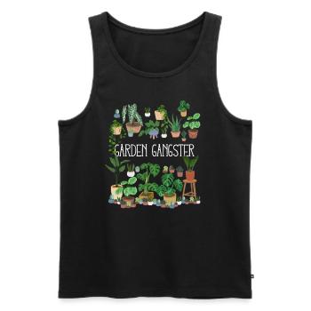 Plant Garden Gangster - Débardeur bio Premium Homme - noir - Devant - Michal (187cm)