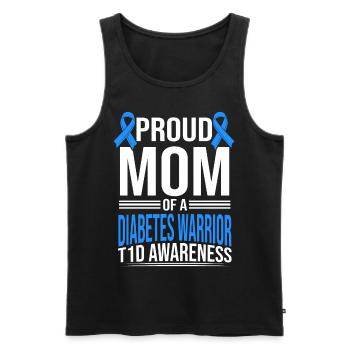 Proud Mom Of A Diabetes Warrior T1D Awareness Supp - Männer Premium Bio Tank Top - Schwarz - Vorne - Michal (187cm)