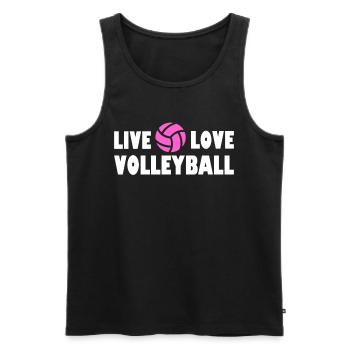 Beach Volleyball Volleyballer Live Love Volleyball - Männer Premium Bio Tank Top - Schwarz - Vorne - Michal (187cm)