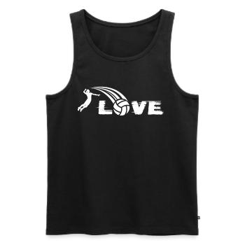 Love Volleyball Beach Volleyball Love Volleyballer - Männer Premium Bio Tank Top - Schwarz - Vorne - Michal (187cm)