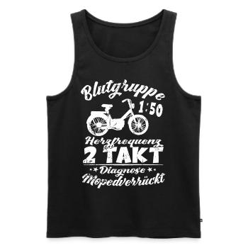 Blutgruppe 1:50 Moped Motorrad Zweitakt Mofa - Männer Premium Bio Tank Top - Schwarz - Vorne - Michal (187cm)
