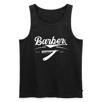 Barbier Herren Barber Herrenfrisör Barbershop - Débardeur bio Premium Homme - noir - Devant - AI Model Male 178 light (178cm)