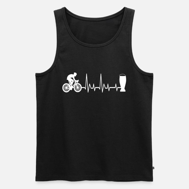 Rennrad und Bier - Männer Premium Bio Tank Top - Schwarz