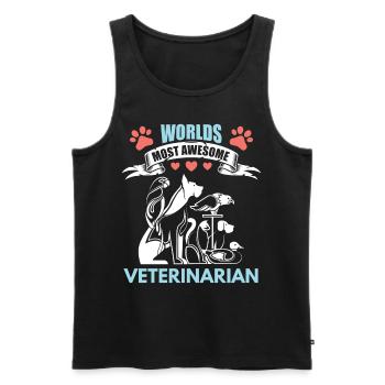 Monde Meilleur vétérinaire de zoodoctor - Débardeur bio Premium Homme - noir - Devant - Michal (187cm)