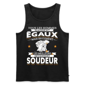 Soudeur Soudure Soudage - Débardeur bio Premium Homme - noir - Devant - Michal (187cm)