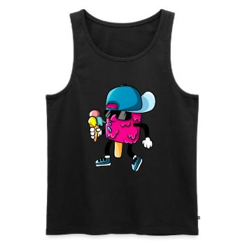 Coole Eiskreme Eis Lustiger Cartoon Kinder - Männer Premium Bio Tank Top - Schwarz - Vorne - Michal (187cm)