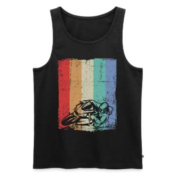 Motorrad Biker Motorradfahrer vintage retro - Männer Premium Bio Tank Top - Schwarz - Vorne - AI Model Male 178 light (178cm)