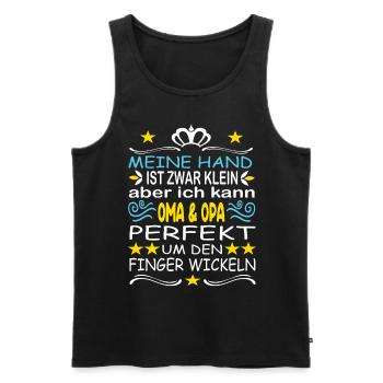 Oma und Opa Oma Sprüche Opa Sprüche Großeltern - Männer Premium Bio Tank Top - Schwarz - Vorne - AI Model Male 178 light (178cm)