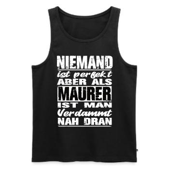 Maurer Maurer Sprüche Handwerk Baustelle - Männer Premium Bio Tank Top - Schwarz - Vorne - Michal (187cm)