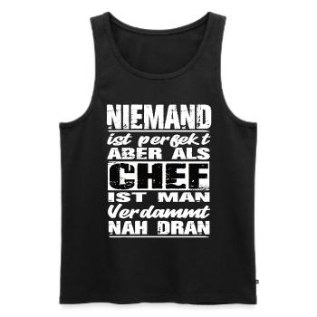 Chef Chef Sprüche Handwerk Baustelle - Männer Premium Bio Tank Top - Schwarz - Vorne - AI Model Male 178 light (178cm)