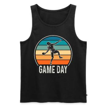 Game Day American Football USA Sport Gift - Men's Premium Organic Tank Top - black - Front - Michal (187cm)