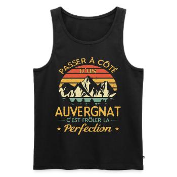 Auvergne Auvergnate Humour Auvergnat - Débardeur bio Premium Homme - noir - Devant - Michal (187cm)