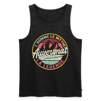 Auvergne Auvergnate Humour Auvergnat - Débardeur bio Premium Homme - noir - Devant - Michal (187cm)