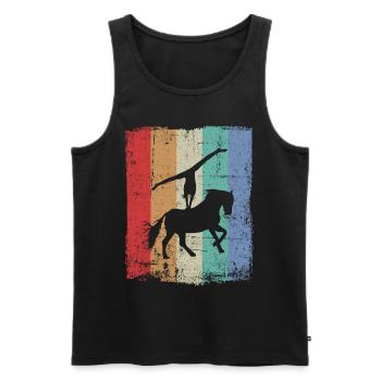 Pferde Pferd Voltigierer Voltigieren Volti Vintage - Männer Premium Bio Tank Top - Schwarz - Vorne - Michal (187cm)