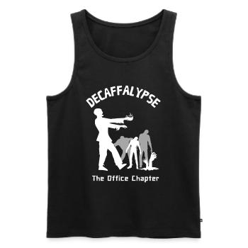 Decaffalypse Lustige Kaffee Zombies Bürohumor - Männer Premium Bio Tank Top - Schwarz - Vorne - Michal (187cm)