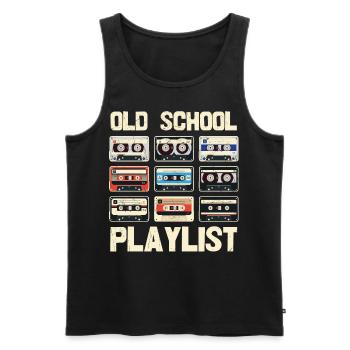 Retro Vintage 80er T-Shirt Lustig - Männer Premium Bio Tank Top - Schwarz - Vorne - AI Model Male 178 light (178cm)