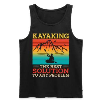 Kayaking The Best Solution Retro - Männer Premium Bio Tank Top - Schwarz - Vorne - AI Model Male 178 light (178cm)