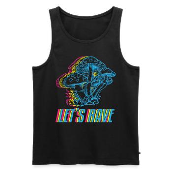 Let’s rave - Débardeur bio Premium Homme - noir - Devant - Michal (187cm)