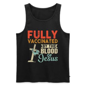 Vaccination Fully Vaccinated By The Blood Of Jesus - Débardeur bio Premium Homme - noir - Devant - Michal (187cm)