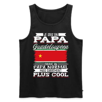Papa Guadeloupéen - Débardeur bio Premium Homme - noir - Devant - AI Model Male 178 light (178cm)