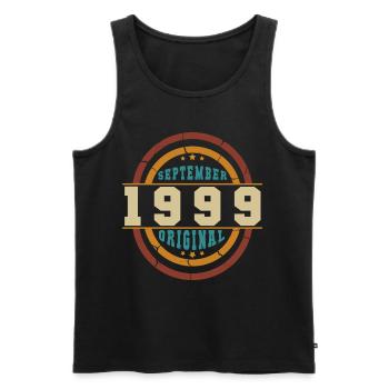 1999 September Retro Geschenk - Männer Premium Bio Tank Top - Schwarz - Vorne - Michal (187cm)