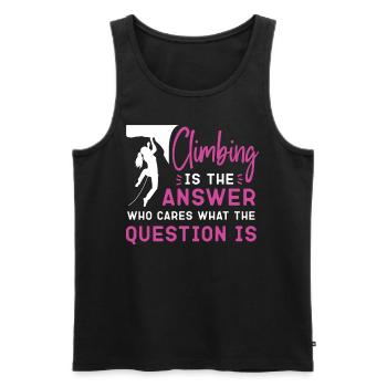 Rock Climbing Climber Girl - Débardeur bio Premium Homme - noir - Devant - AI Model Male 178 light (178cm)