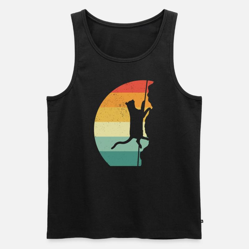Rock Climbing Climber Retro - Männer Premium Bio Tank Top - Schwarz