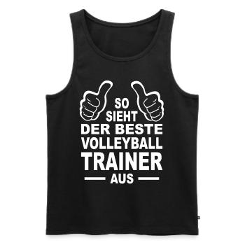 Beachvolleyball - Der Beste Volleyball Trainer - Männer Premium Bio Tank Top - Schwarz - Vorne - Michal (187cm)