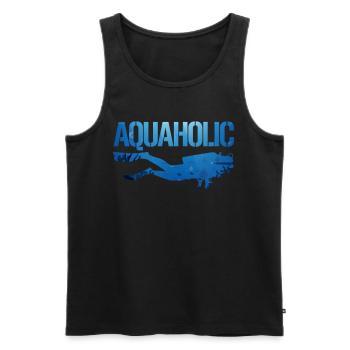 Scuba Diving Diver Aquaholic - Débardeur bio Premium Homme - noir - Devant - AI Model Male 178 light (178cm)