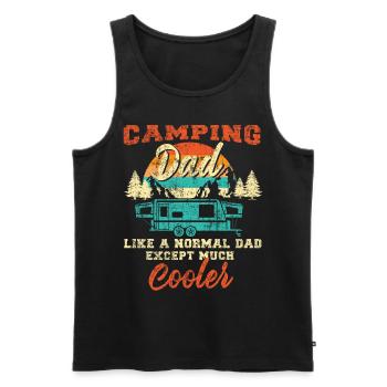 Camping Dad Pop Up Camper Rv - Männer Premium Bio Tank Top - Schwarz - Vorne - AI Model Male 178 light (178cm)