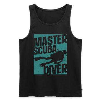 Diving Master Scuba Diver Down - Männer Premium Bio Tank Top - Schwarz - Vorne - AI Model Male 178 light (178cm)